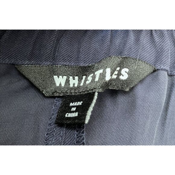 Whistles NWOT Nicola Tie Waist Pants Navy Drawstring Pants Size 6 - Picture 4 of 8
